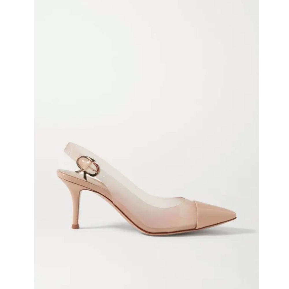 Gianvito Rossi 70 Patent Leather and PVC Slingback Pumps